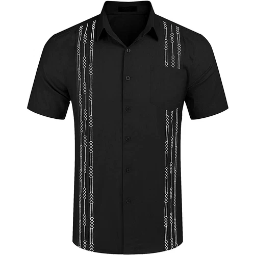 Men's Cuban Beach Wedding Casual Short Sleeve Guayabera Dress Shirt - Bild 17 von 23