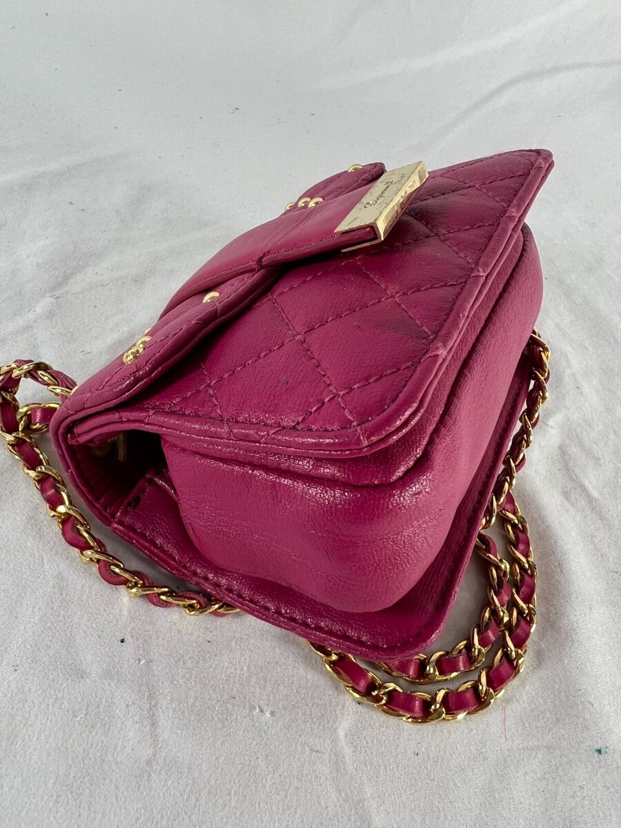 DSQUARED2 Pink Quilted & Studded Leather Chain Link Mini DSQUARED2 Pink Quilted & Studded Leather Chain Link Mini