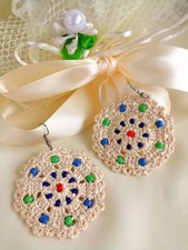 Orecchini Crochet Handemade Uncinetto Bijoux Bigiotteria Donna Accessori