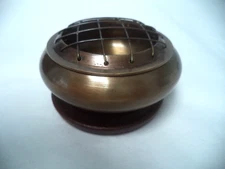 Brass Censer Incense Burner: 3", Screen Top for Charcoal Tablets & Resin (Dark)