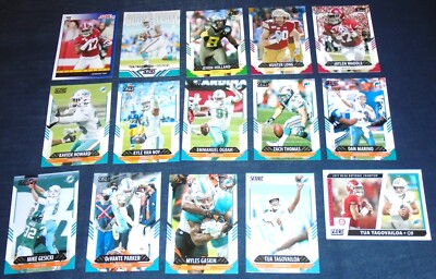 Miami Dolphins 2021 Score team set (15) inserts -Jaylen Waddle x2 Tua x2 Marino