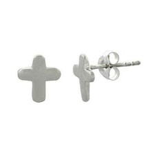 925 Silver Small Cross Children's Stud Earrings