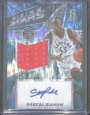 2016-17 Panini Spectra Blue Prizm Relic Autograph #21 Pascal Siakam No 66 of 99