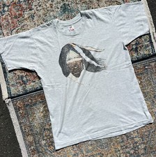 Native American Indian Single Stitch USA Made Size Large Distressed Graphic