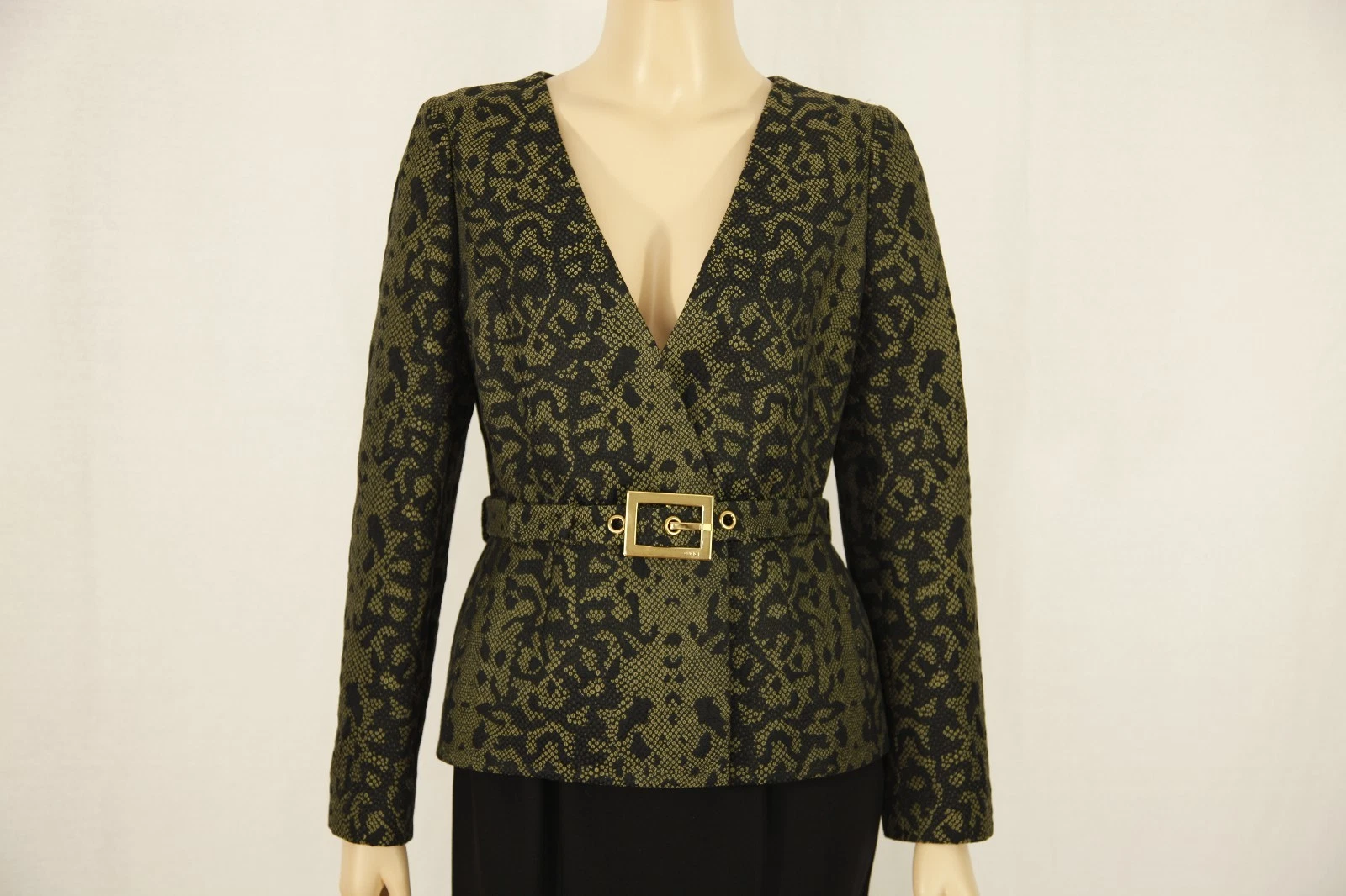 NUOVO Blazer Giacca Stampa Serpente Originale $2750 Gucci $2750 con Cintura 319227 taglia 44