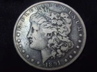 1891 CC  Morgan Silver Dollar, VAM 4, US Mint 90% Silver Coin