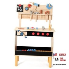 Wooden Kids Tool Bench, Large Workbench with Tool Set with Workbench with box