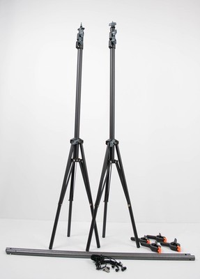 UTEBIT Fotostudio Hintergrundsystem 1.5x2m Weiss Polyester 4 Klammern