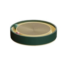 Interactive Cat Scratcher Ball Track Toy Round Cat Scratch Pad w Rolling Balls