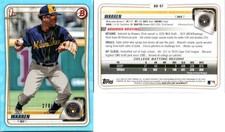 2020 Bowman 1st Draft SKY BLUE Zavier Warren Parallel Rookie Card #'d 278/499