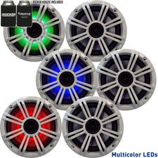 Kicker 6.5" White LED Marine Speakers QTY6 3 pairs of OEM replacement speakers