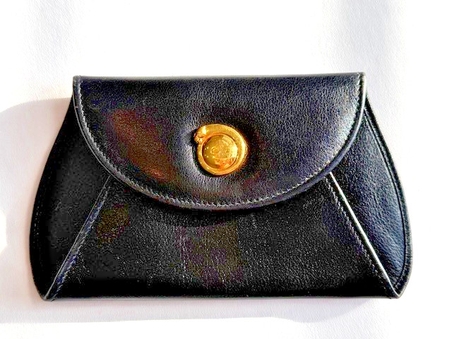 Cartier Panthere Leather Wallet Cltch Foldover Black Gold GORGEOUS VINTAGE AUTH image 4