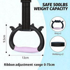 New Professional Gymnastic Rings,Both for Adults and Kids,Support 550 LBS,Hom...