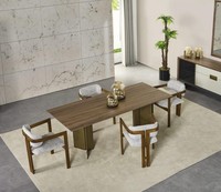 Garnitur Esstisch Essecke Essgruppe Set 7Tlg Esszimmer Braun Holz