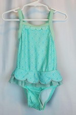 Cat  Jack Turquoise Mermaid Scales One-piece Bottom Enclosure Swimsuit Size 2T