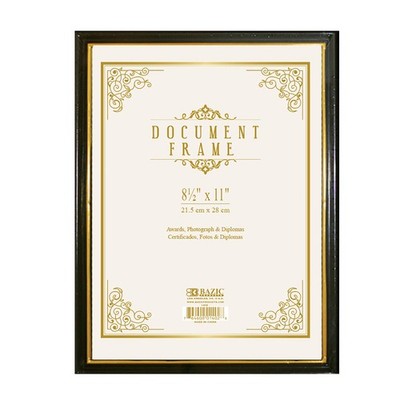 BAZIC 8.5'' X 11'' Document Frame w/Gold Border