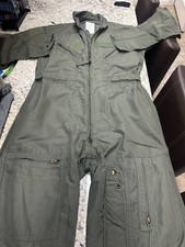 US Military Coveralls Mens 42R Green CWU-27P Flyers Suit Fire Resistant Nomex