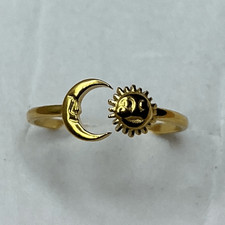 Hypoallergenic Celestial Sun Moon Open work Ring