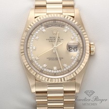 Rolex Day Date 36 mm 18238 1993 oro giallo 750 diamanti oro automatico
