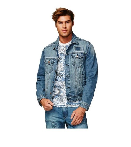 Jean Paul Gaultier, Vintage (2016) Jean Paul Gaultier For Target Washed Distressed Denim Jacket 3XL
