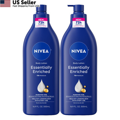 NIVEA Essentially Enriched Body Lotion for Very 16.9 Fl Oz (Pack of 2), blue
