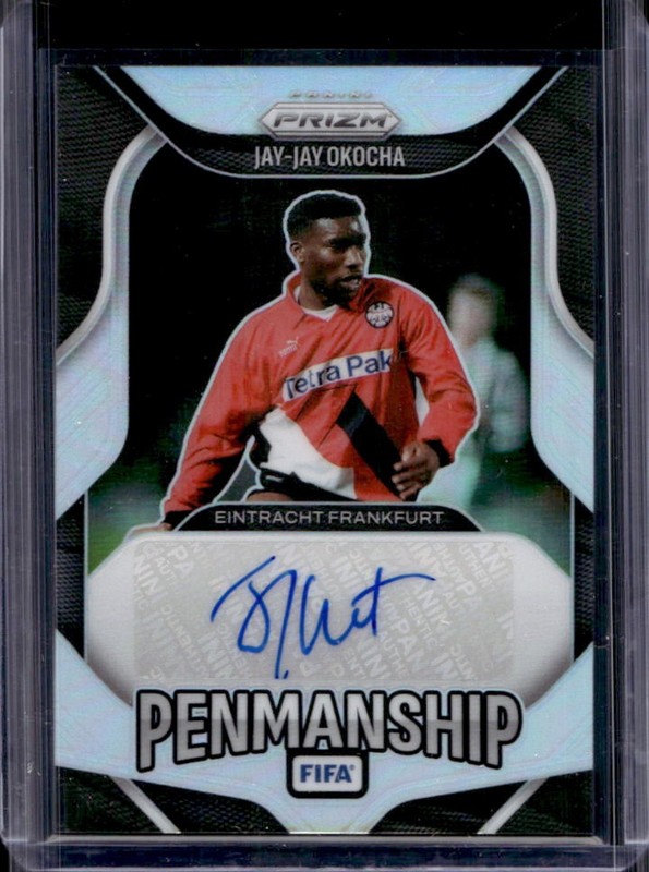 2025-26 Panini Prizm FIFA Jay-Jay Okocha Penmanship Silver Prizm Auto #/49