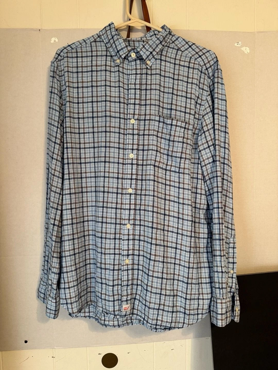 Vineyard Vines Men's Classic Fit 100% Linen Plaid Button Down Shirt