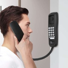 Landline Phone Corded Phone For Home Office Desk Wall Mount Telephone, Black US
