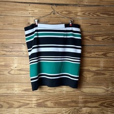 Vintage 9 West Multicolor Size 22 Skirt Stretch Waist And Gold Zipper In Back