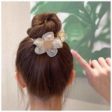 Vintage Mesh Flower Hair Claw Clip Daisy Flower Ponytail Jaw Clip Nonslip Cla...