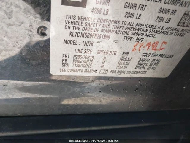 Chevrolet Trax 2015 ventilador radiador conjunto motor usado 1,4 L 84000 millas Foto 2 de 4