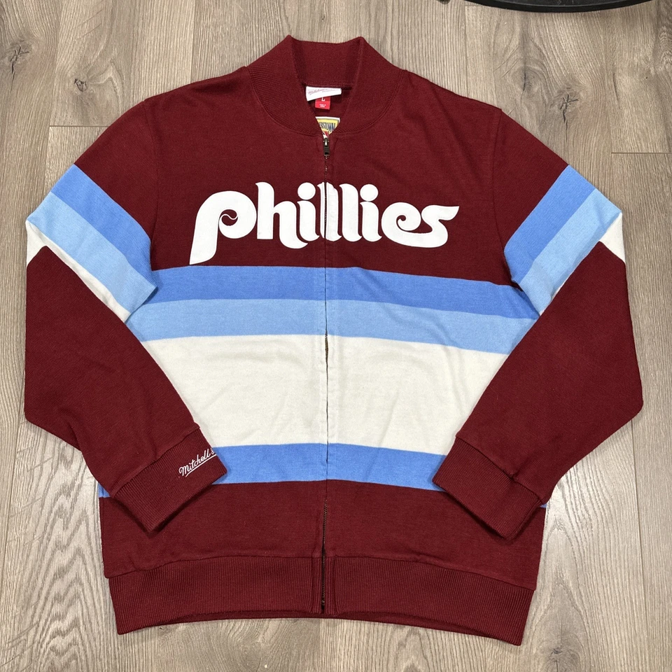 Mitchell & Ness Philadelphia Phillies Throwback Sweater Full Zip Retro Large - Image 2 of 4