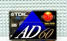 TDK  AD   60  1992  USA  TYPE I     BLANK CASSETTE TAPE (1)   (SEALED)