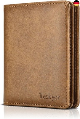 Teskyer Geldbörse Herren, RFID Blocking, Schlank, Minimalistisch, Klein, Fasst 