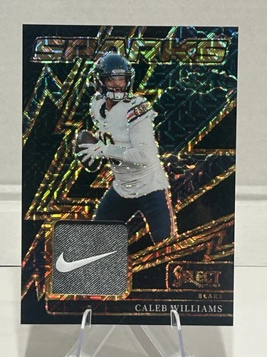 2025 Panini Select Caleb Williams Sparks Jersey Relic Nike Swoosh Black Mojo 1/1