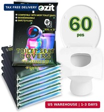 60 Pcs XL disposable flushable toilet seat covers 100 Biodegradable for Travel