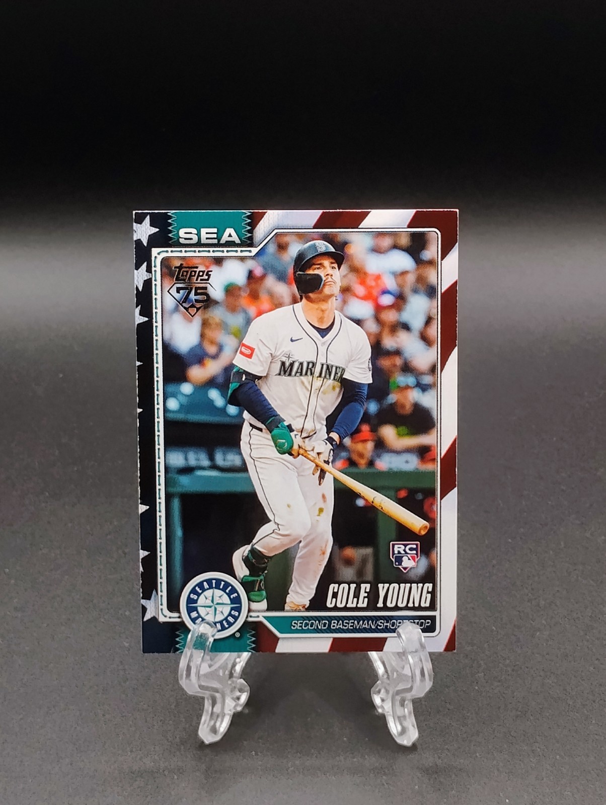 2026 Topps Series 1 Cole Young RC #129 Independence Day /76 Mariners