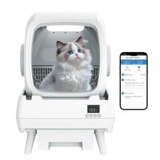 Automatic Cat Litter Box Self Cleaning - App Control, Cat Toilet Records, Sui...