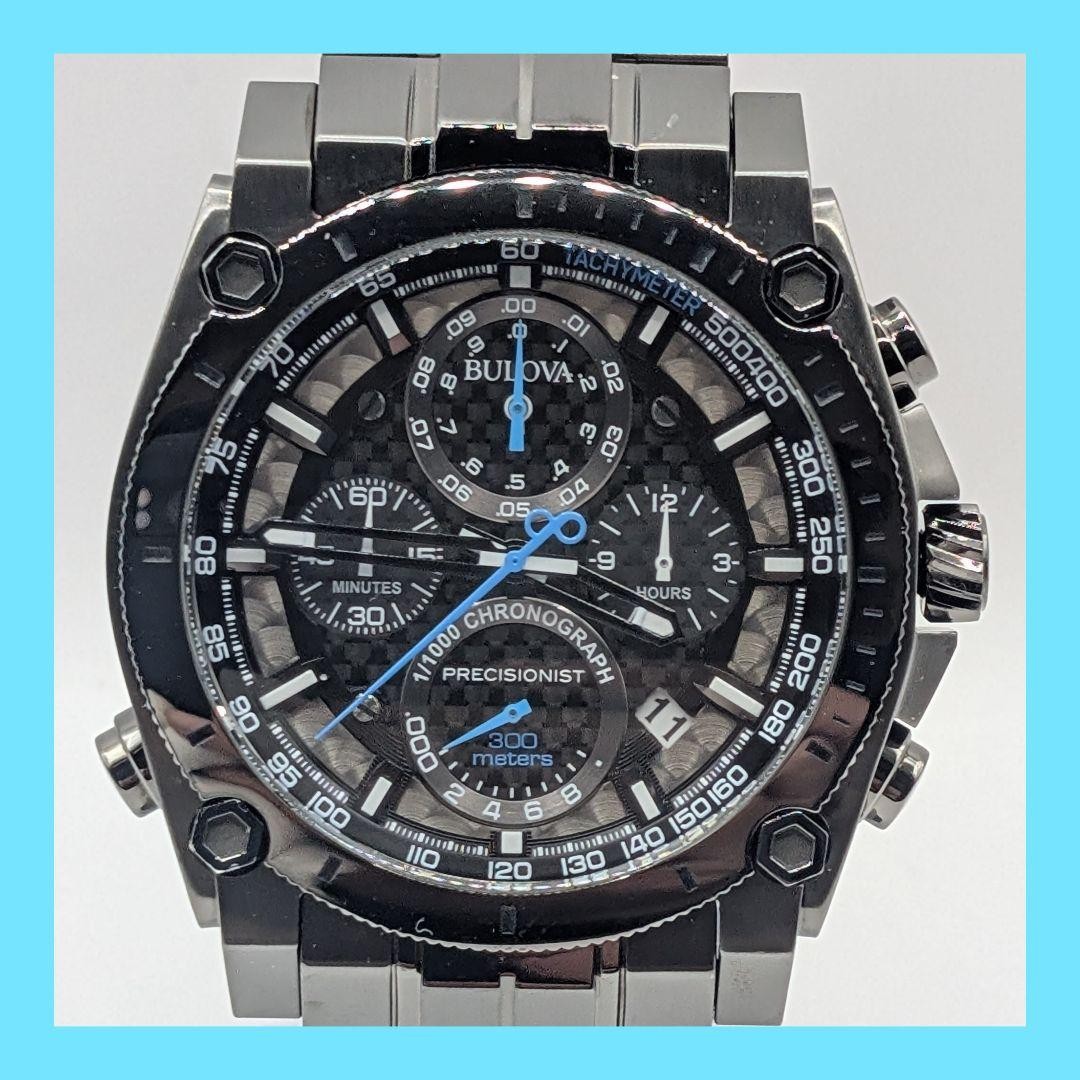 Bulova Precisionist 98B229 Chronograph Mens Watch High Frequency