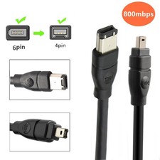 IEEE1394 Firewire 6-Pin to 4-Pin Male Digital Camera DV Cable for Canon Sony JVC