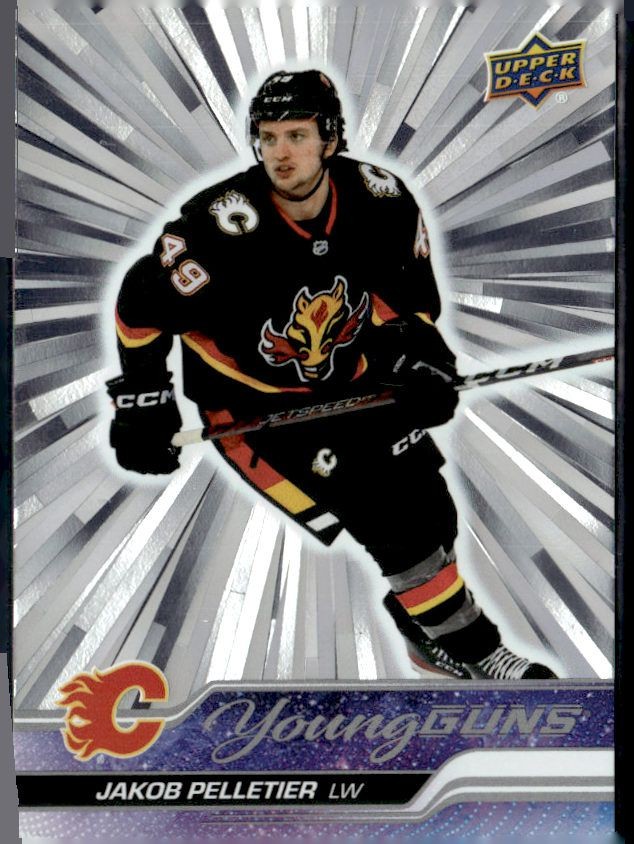 (5568) Jakob Pelletier 2023-24 Upper Deck Young Guns RC Outburst Silver Flames