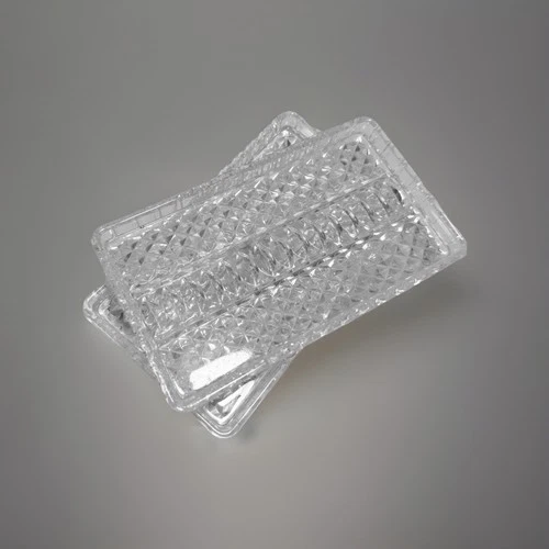 2 Vintage Anchor Hocking Diamond Cut Dishes Trays 5 1/4” X 9 3/4”