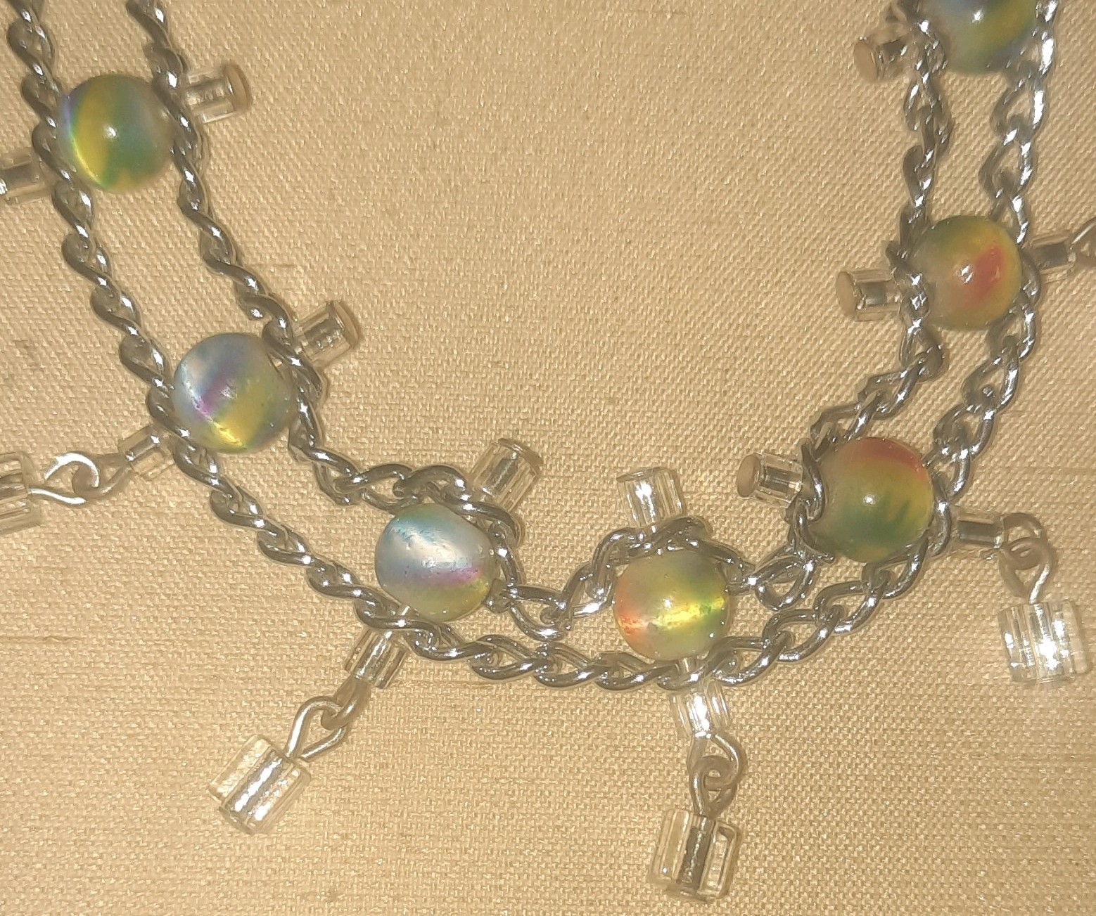 Silver Multicolor Adjustable Charm Bracelet Beade… - image 2