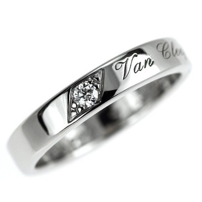 Van Cleef & Arpels Pt950 Diamond Ring Toujour Senior Tulle Etoile D1p 57 - Auth