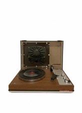Plattenspieler Telefunken Musikus 208v, Holz, Vintage, Defekt