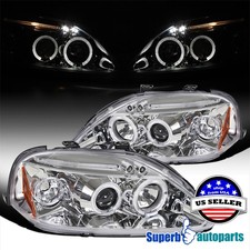 Fits 1999-2000 Honda Civic Halo Projector Headlights Led Bar Lamps 99-00 Pair Fits 1999-2000 Honda Civic Halo Projector Headlights Led Bar Lamps 99-00 Pair