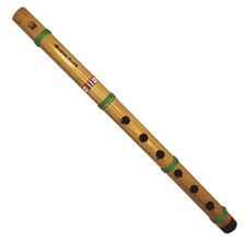 Handmade Natural Bamboo Flute A Scale Bansuri Indian Woodwind Instrument 15 inch