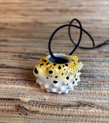 Trader Vic's Puffer Fish Mug Ceramic Pendent Necklace Tiki Bar Attire Aloha!
