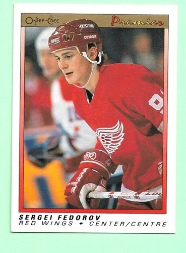 (1) SERGEI FEDOROV   1990-91 OPC PREMIER # 30 WINGS  ROOKIE VG+ CARD (N6112)