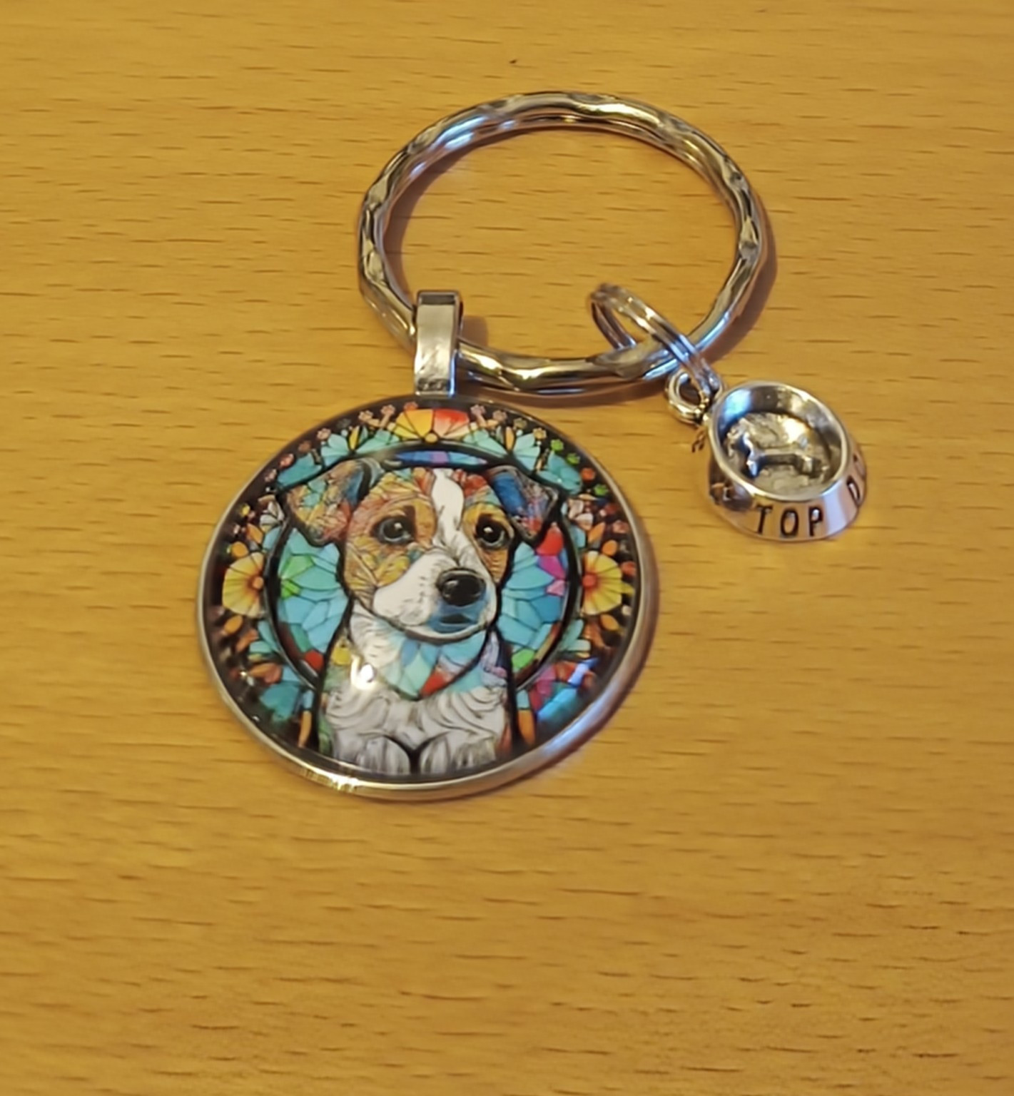 Portachiavi Jack Russell con ciotola